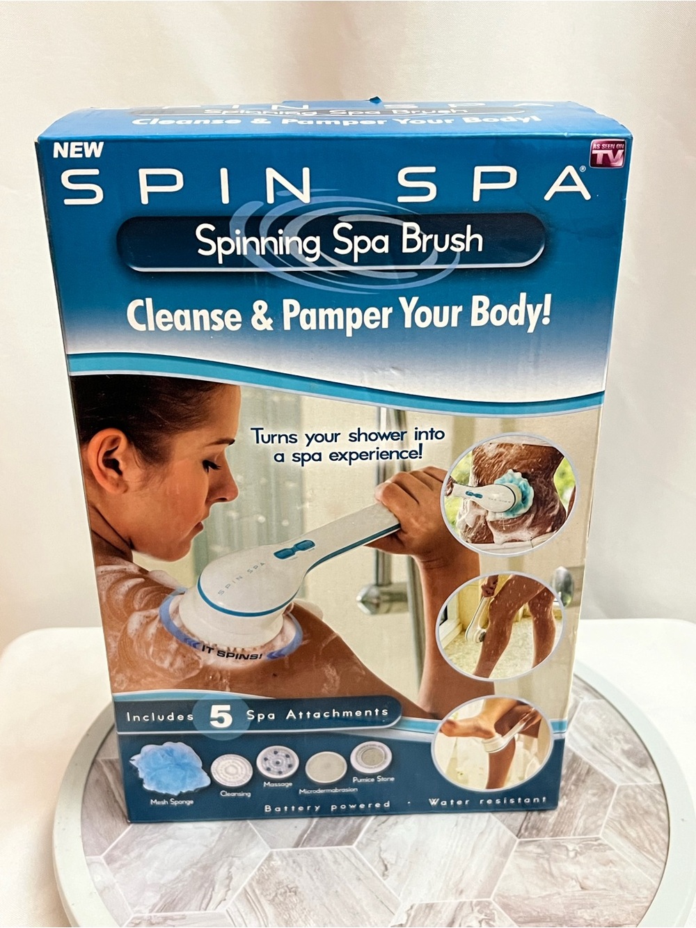 Spin Spa Spinning Spa Brush Shower Body Scrubber 5 Attachments As Seen On TV